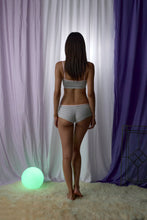 Load image into Gallery viewer, Pink &amp; Grey Stripe Rose Bra
