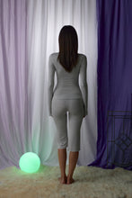 Load image into Gallery viewer, Grey Striped Mia Capri
