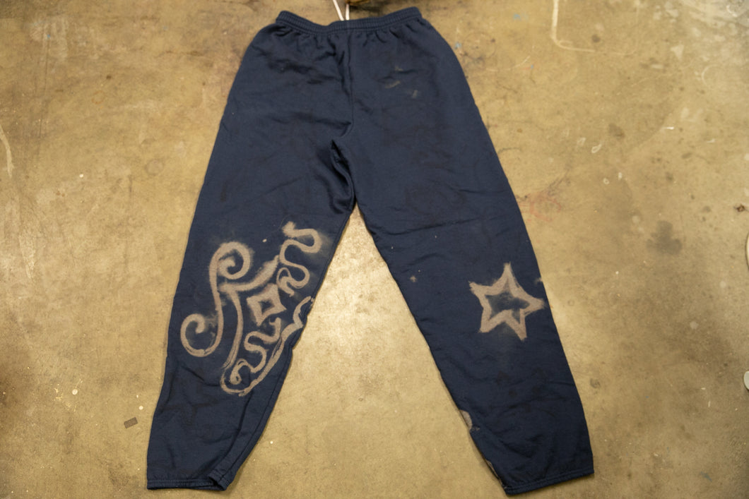bleached navy sweats
