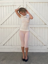 Load image into Gallery viewer, Pink &amp; White Striped Capri
