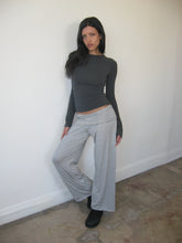 Load image into Gallery viewer, Charcoal Stripe Ella Pant
